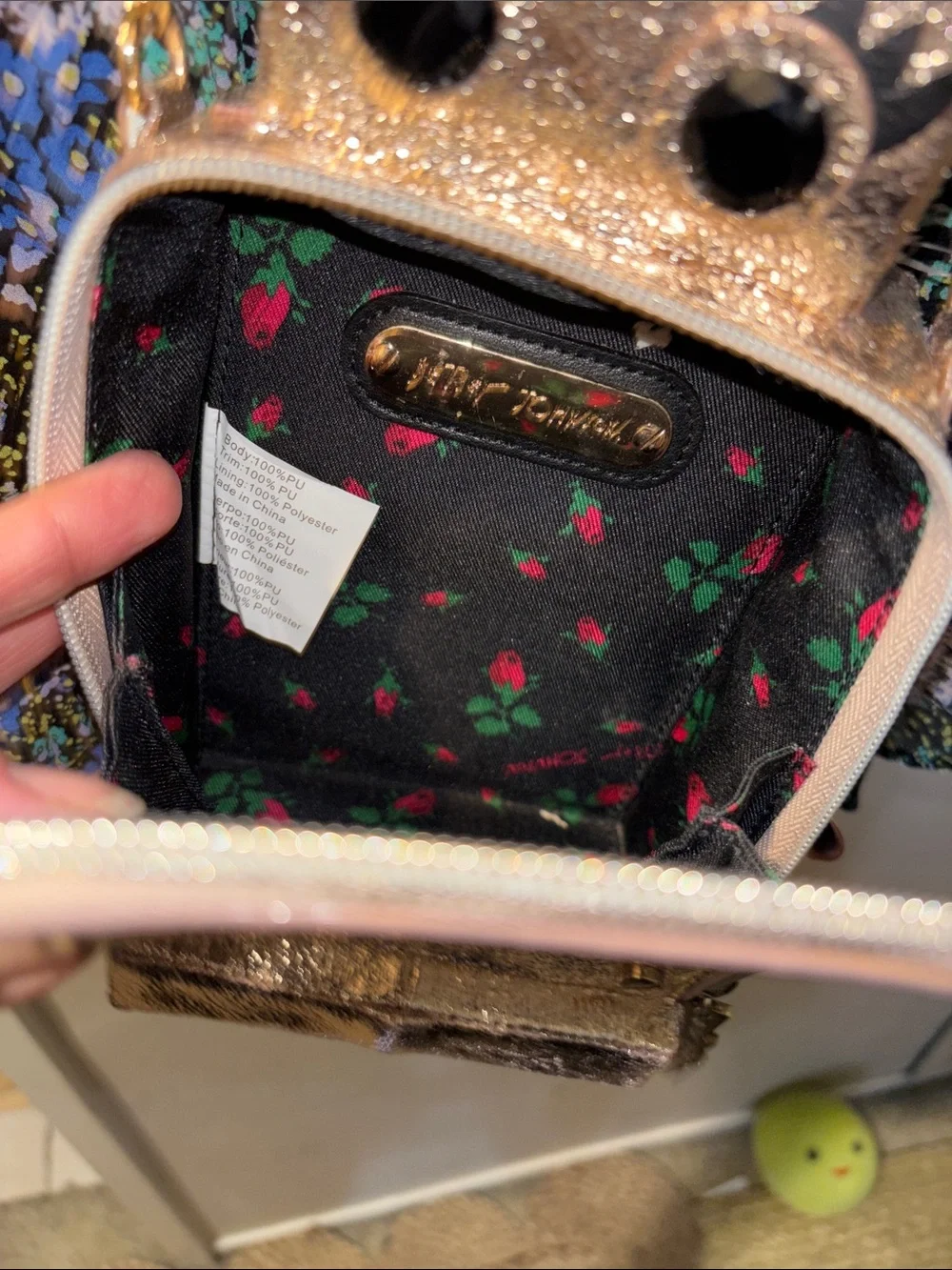 “Rare” Gold Robot Heart Crossbody Bag